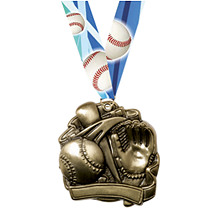 Baseball Medal - Gold-Tone Baseball Medal