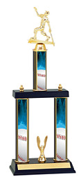 Baseball Trophy - Three Column Trophy