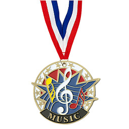 2" Colorful Music Medal with Neck Ribbon