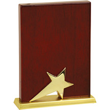 6 x 8" High Gloss Rosewood Finish Star Plaque