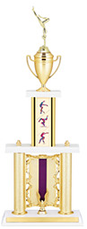 Gymnastics Column Trophy with Backdrop Riser