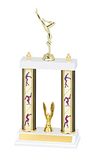 Double Column Gymnastics Trophy with Gymnast Figure