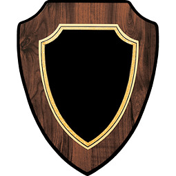 7 x 9 - 8 x 10" Large Black Brass Shield-Shaped Plaque