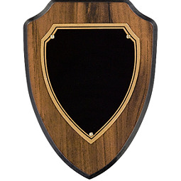 5 1/2 x 6 1/2" Black Brass Shield Plaque