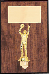 7 x 9" Walnut-Tone Wall Plaque with Gold Figure