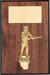 7 x 9" Walnut-Tone Wall Plaque with Gold Figure