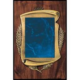 Medium 9 x 12" Topaz Blue Bronze Scroll Plaque
