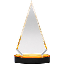 3 3/4 x 6 3/4" Triangle Sleek and Slender Diamond Lucite Award