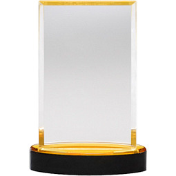 Classic Acrylic Award For Corporate Ceremony, Gold Base