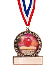 2 3/4" Teacher's Apple Medal of Triumph