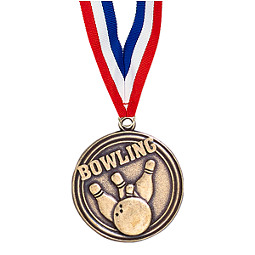 Bowling Medal with Ribbon