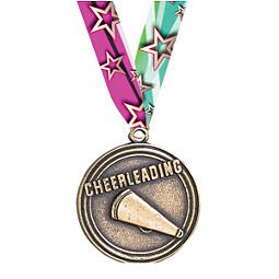 2" Cheerleading Medal with Ribbon
