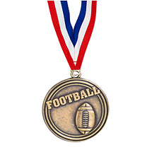 2" Football Medal with Ribbon