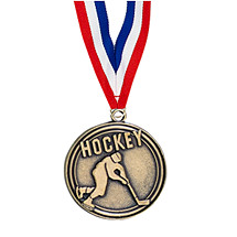 2" Hockey Medal with Ribbon