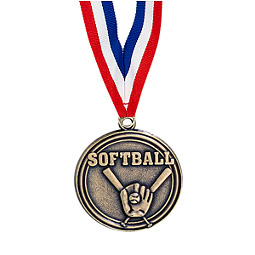 Softball Medal - Softball Medal with Ribbon