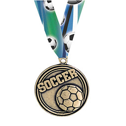 Soccer Medal - Soccer Medal with Ribbon