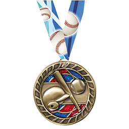 Baseball Glitter Medal