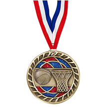Basketball Glitter Medal