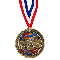 Swim Glitter Medal - 2 1/2"