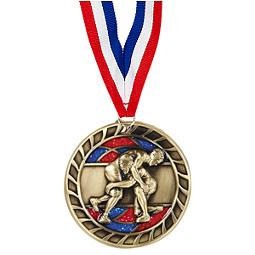 Wrestling Glitter Medal - 2 1/2"