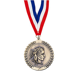 Small 1 3/4" Achievement Laurel Wreath Medal with Ribbon