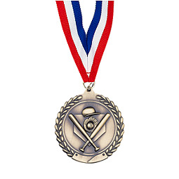 Baseball Medal - Large Baseball Wreath Medal
