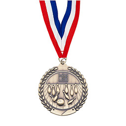 Large Bowling Medal - Laurel Wreath Bowling Medal