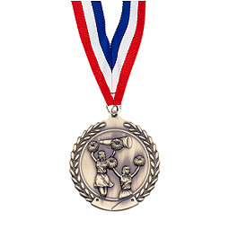 Small 1 3/4" Cheer Laurel Wreath Medal with Ribbon