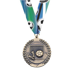 Soccer Medal - Small Soccer Laurel Wreath Medal