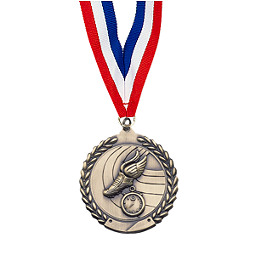 Large 2 3/4" Track Laurel Wreath Medal with Ribbon