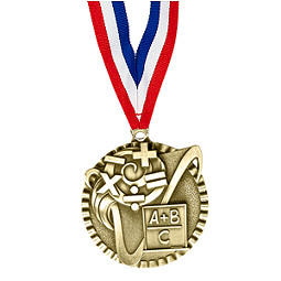 2" Math Victorious Medal with Ribbon