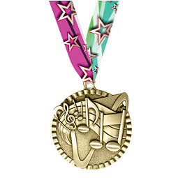 2" Music Victorious Medal with Ribbon