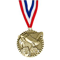 2" Pinewood Derby Victorious Medal with Ribbon
