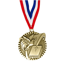 2" Religion Victorious Medal with Ribbon
