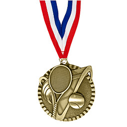 2" Tennis Victorious Medal with Ribbon