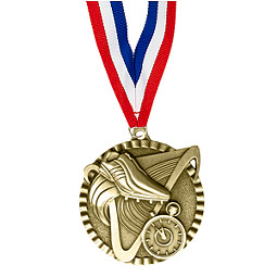 2" Track Victorious Medal with Ribbon