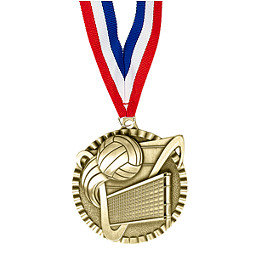 2" Volleyball Victorious Medal with Ribbon