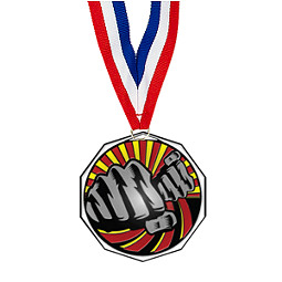 1 7/8" Martial Arts Decagon Medal with Ribbon