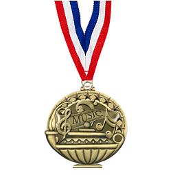 2" Music Medal with 30 in. Neck Ribbon