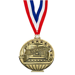 2" Reading Medal with 30 in. Neck Ribbon