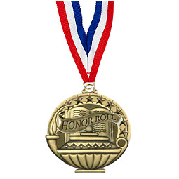 2" Honor Roll Medal with 30 in. Neck Ribbon