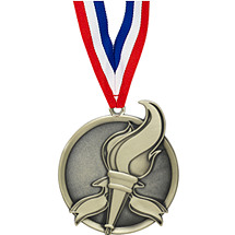 2 1/4" Victory Cast Medal with Ribbon