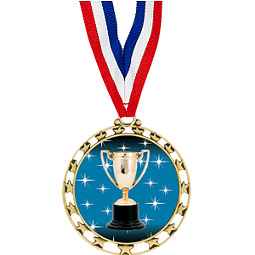 Achievement Medal - 2 1/2" Sports Star Series Medal with 30" Neck Ribbon