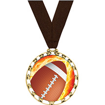 Football Medal - 2 1/2" Sports Star Series Medal with 30" Neck Ribbon