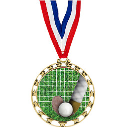 Field Hockey - 2 1/2" Sports Star Series Medal with 30" Neck Ribbon