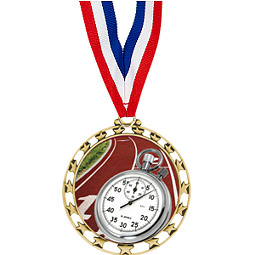 Track Medals - 2 1/2" Sports Star Series Medal with 30" Neck Ribbon