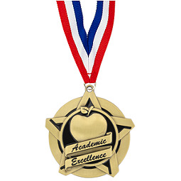 Academic Excellence Star Medal with Free Neck Ribbon