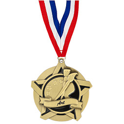Art Academic Star Medal with Free Neck Ribbon