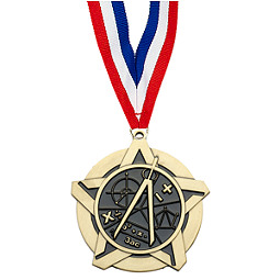 Math Academic Star Medal with Free Neck Ribbon