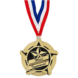 Most Improved Academic Star Medal with Free Neck Ribbon